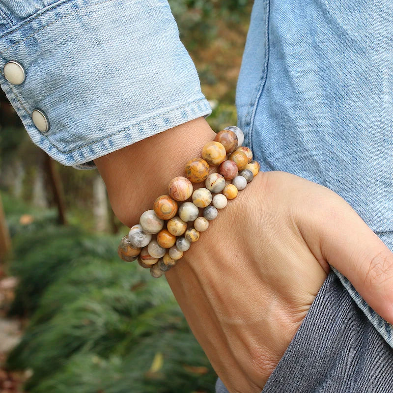Bracelet "Énergie & Harmonie" en Agate Crazy Lace