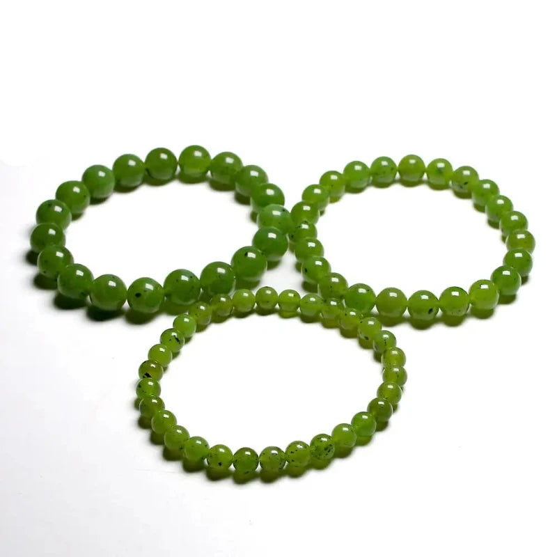 Bracelet "Harmonie & Sérénité" en Jade Néphrite Vert Véritable Certifié