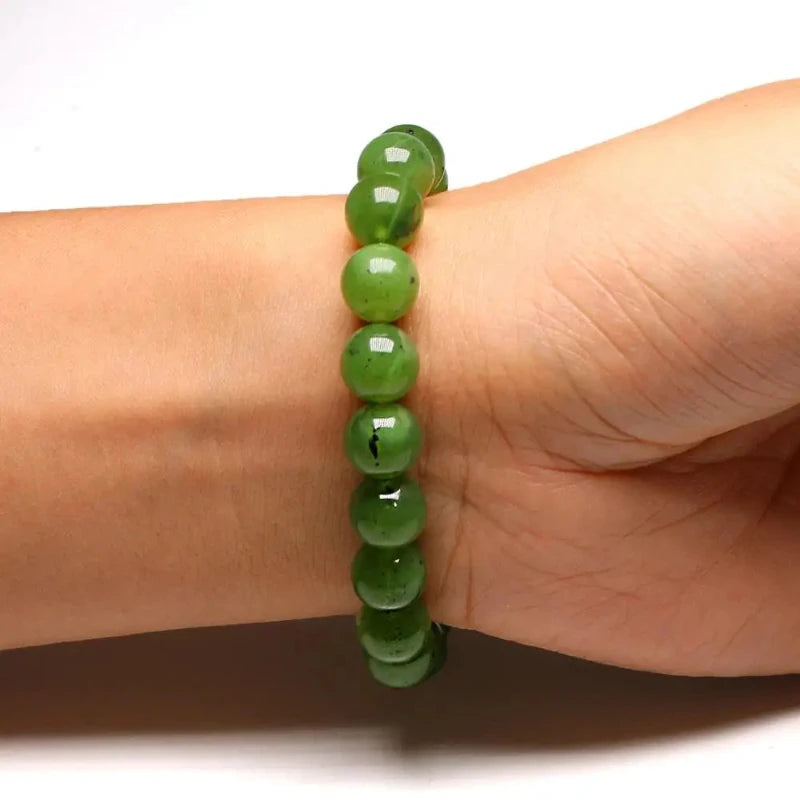 Bracelet "Harmonie & Sérénité" en Jade Néphrite Vert Véritable Certifié