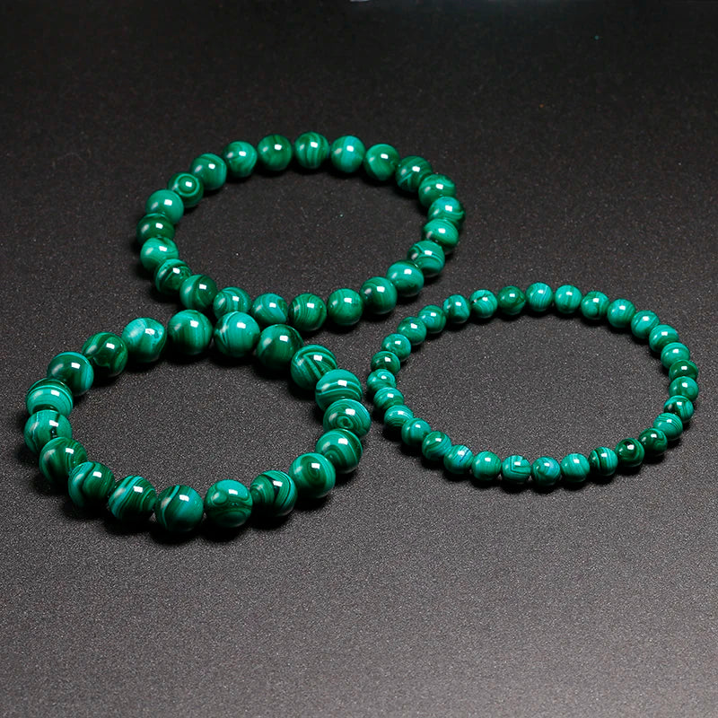 Bracelet "Pierre de Transformation" en Malachite Véritable Certifiée