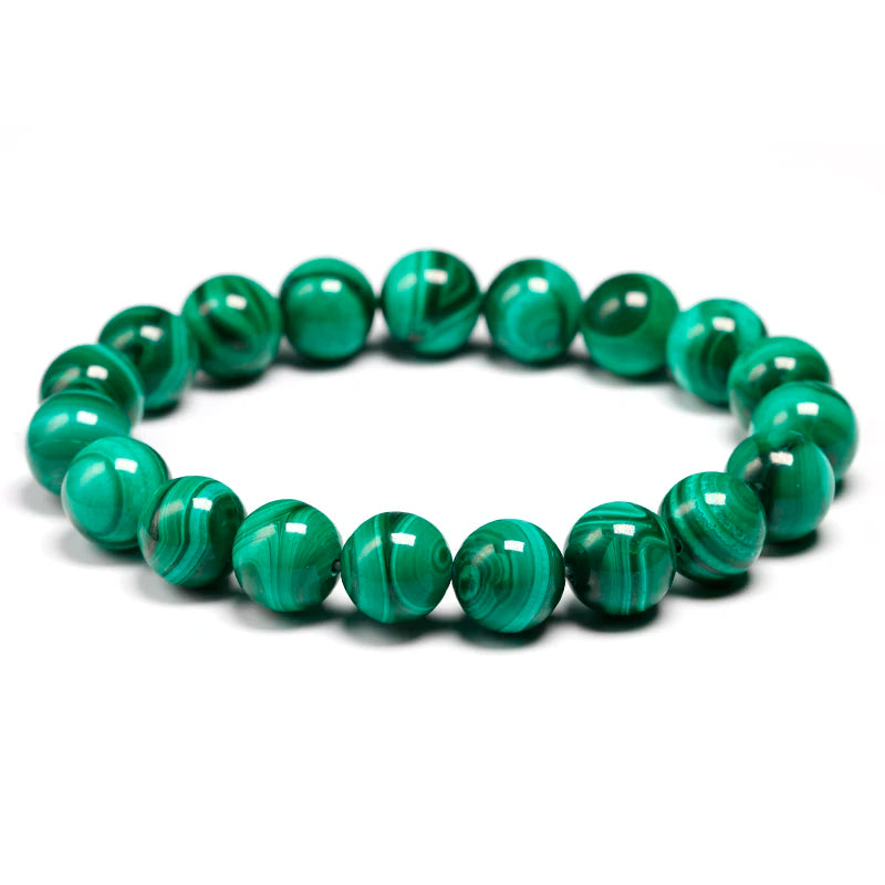 Bracelet "Pierre de Transformation" en Malachite Véritable Certifiée