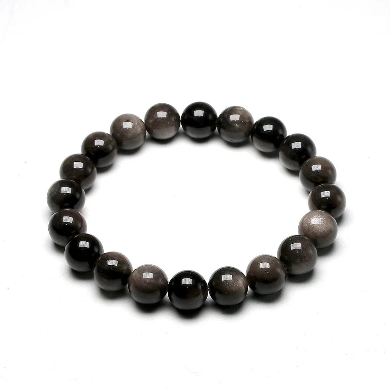 Bracelet "Protection Spirituelle" en Obsidienne Argentée