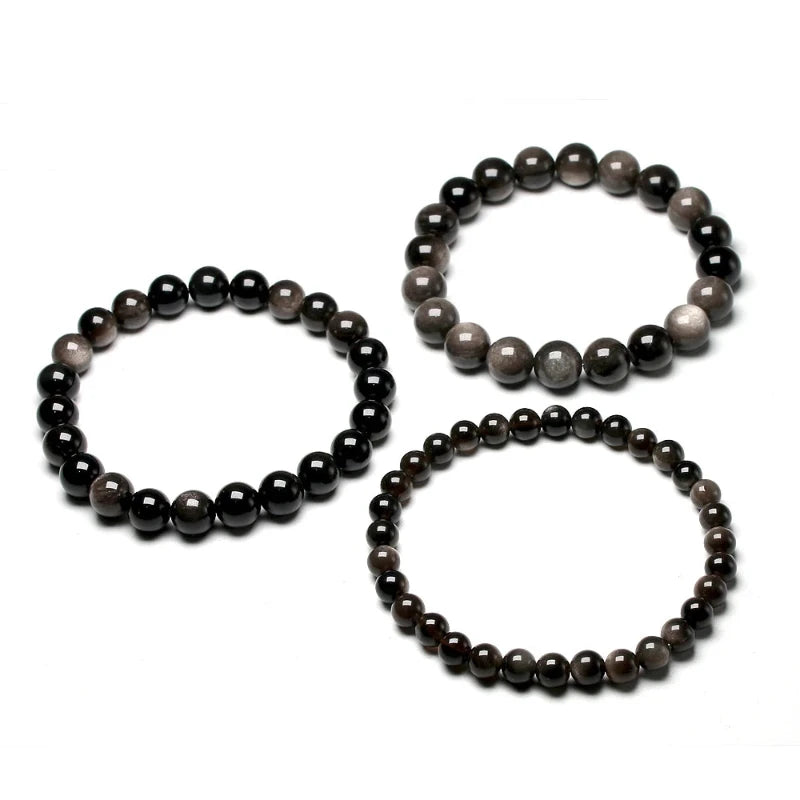 Bracelet "Protection Spirituelle" en Obsidienne Argentée