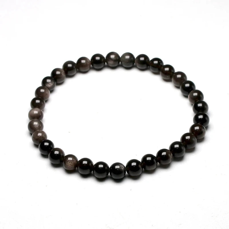Bracelet "Protection Spirituelle" en Obsidienne Argentée