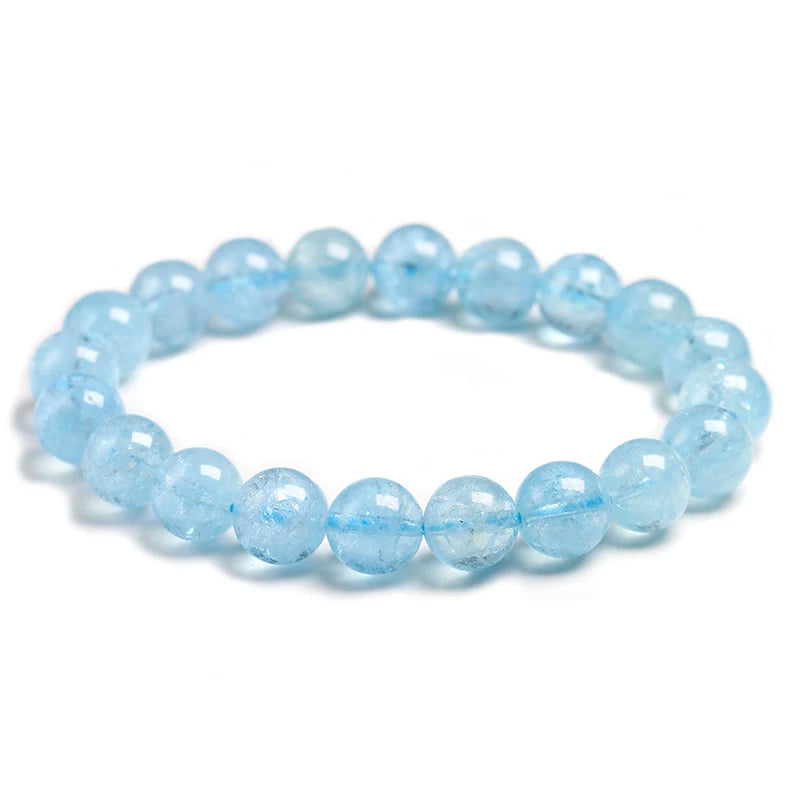 Bracelet "Vérité Transcendante" en Aigue-Marine Cristallisée