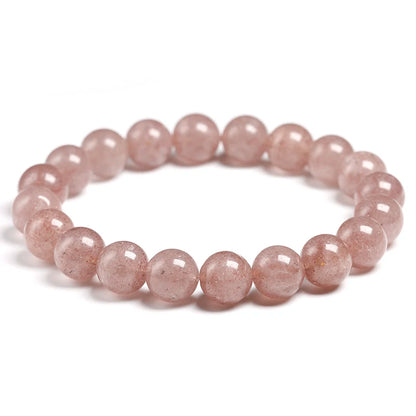 Bracelet "Amour Inconditionnel" en Quartz Fraise (Cristal) Véritable Certifié