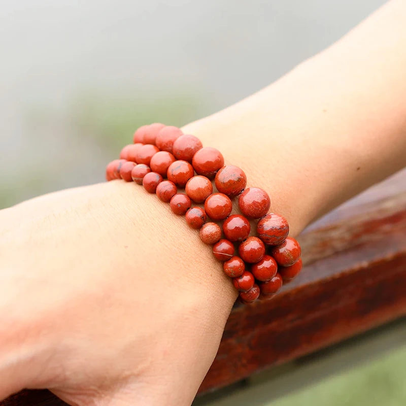 Bracelet "Bouclier de Protection" en Jaspe Rouge Véritable Certifié
