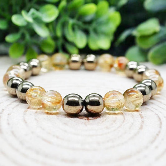 Bracelet "Énergie & Abondance" en Pyrite et Citrine