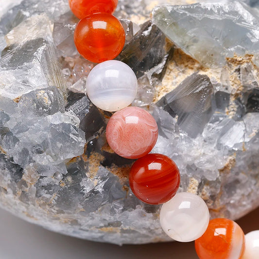 Bracelet "Énergie & Équilibre" en Agate Orange Véritable Certifiée