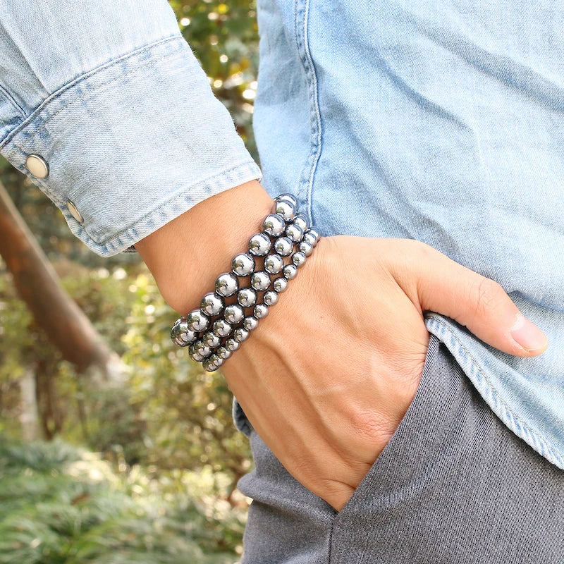 Bracelet "Énergie Positive" en Hématite