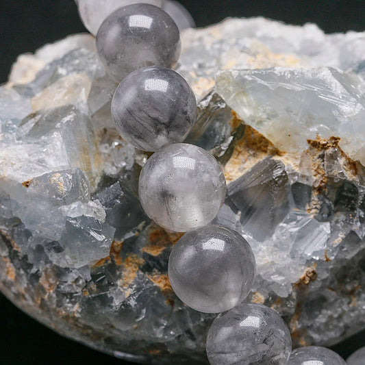 Bracelet "Équilibre Intérieur" en Quartz Gris (Cristal) Véritable Certifié