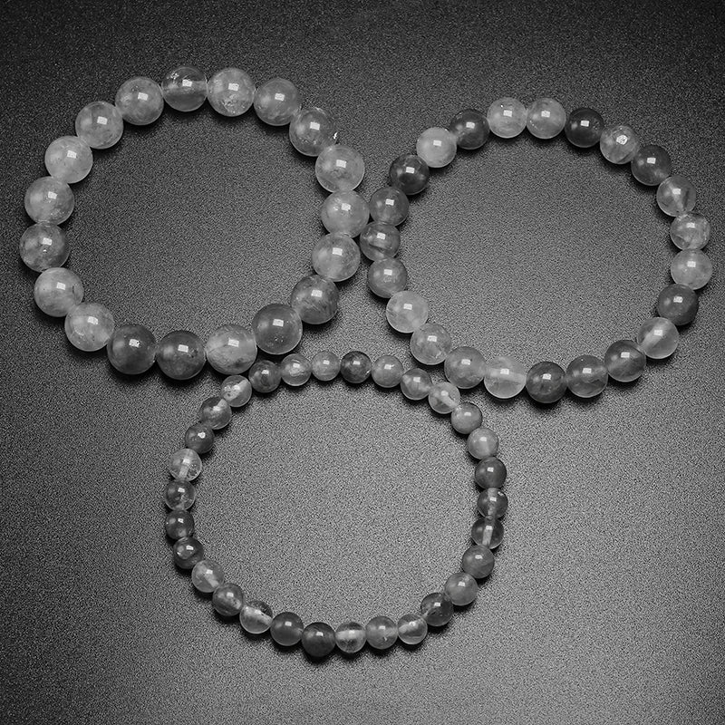 Bracelet "Équilibre Intérieur" en Quartz Gris (Cristal) Véritable Certifié
