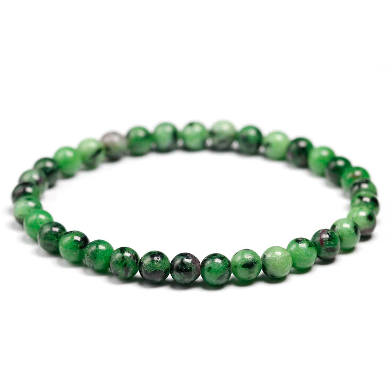 Bracelet "Éveil de l’Âme" en Anyolite (Zoisite Rubis)