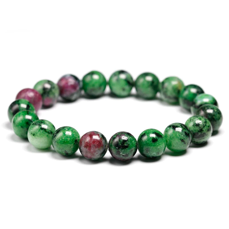 Bracelet "Éveil de l’Âme" en Anyolite (Zoisite Rubis)