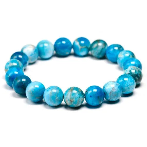 Bracelet "Éveil Intérieur" en Apatite Bleue Véritable Certifiée