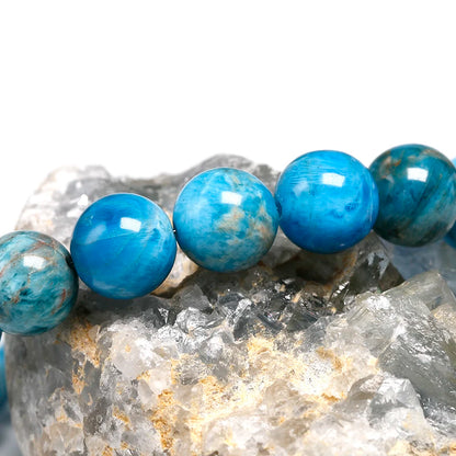 Bracelet "Éveil Intérieur" en Apatite Bleue Véritable Certifiée