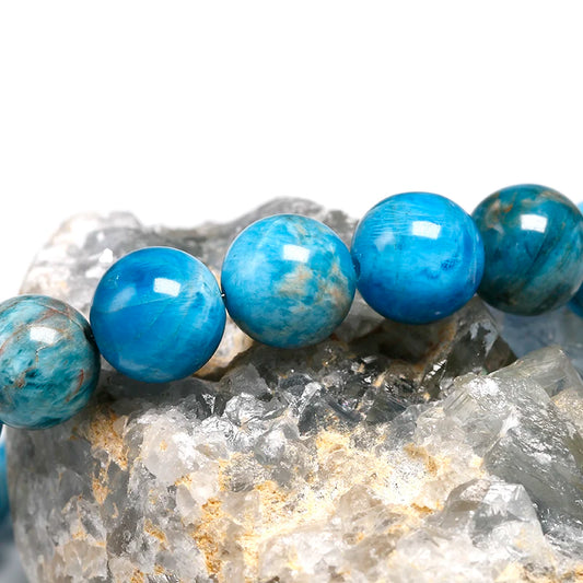 Bracelet "Éveil Intérieur" en Apatite Bleue Véritable Certifiée