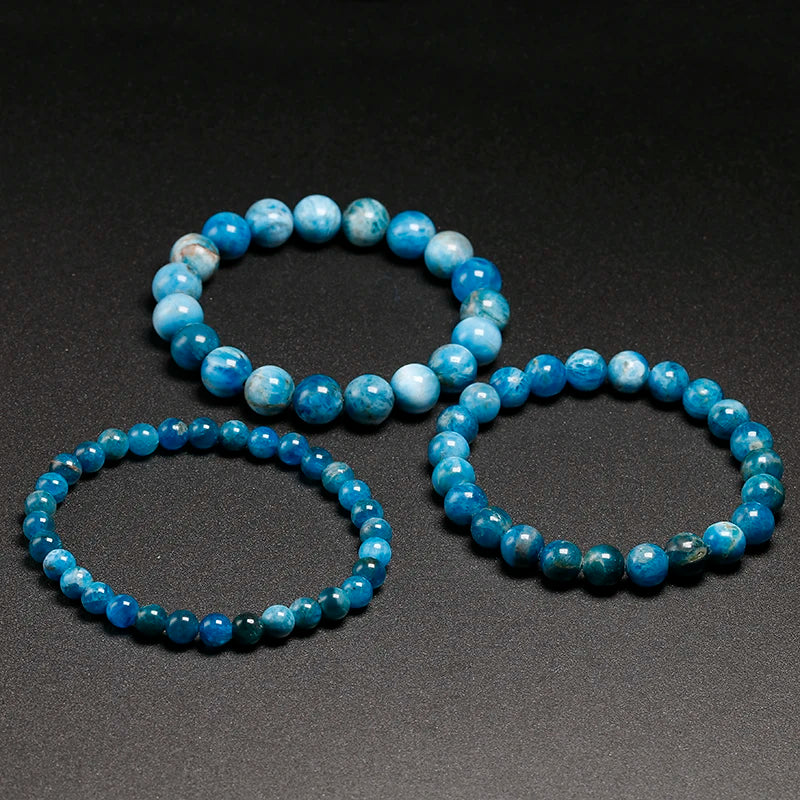 Bracelet "Éveil Intérieur" en Apatite Bleue Véritable Certifiée