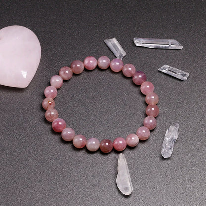 Bracelet "Guérison des Cœurs" en Quartz Rose (Cristal) Véritable Certifié