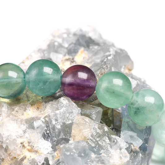 Bracelet "Guide Lumineux" en Fluorite Multicolore Véritable Certifiée