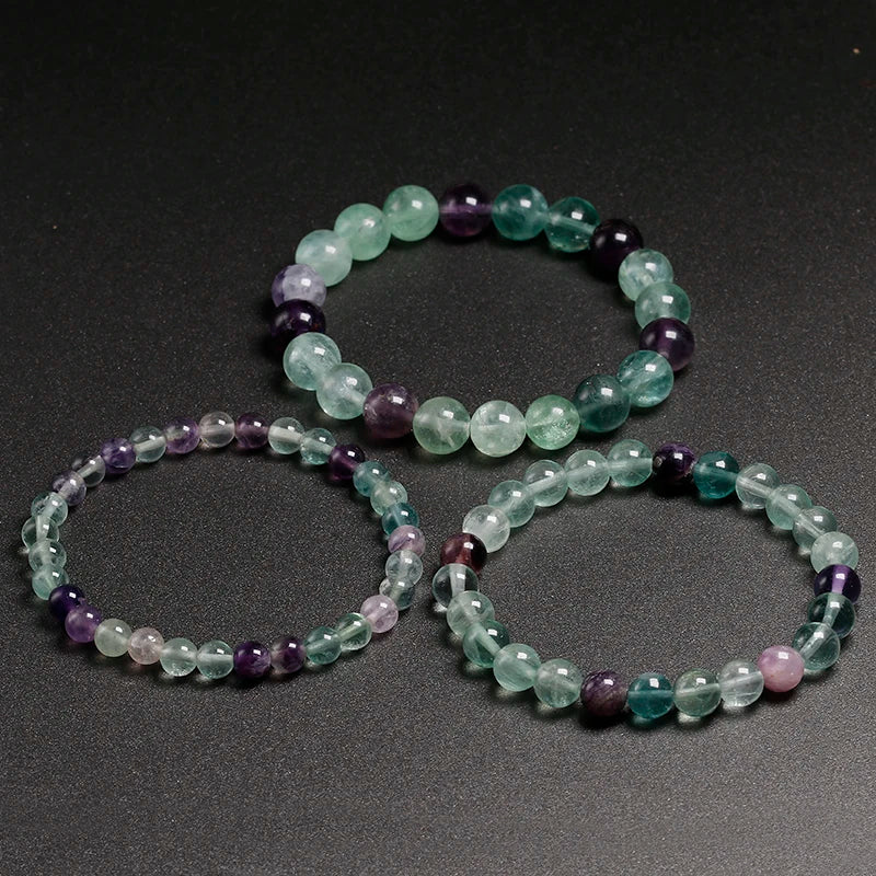 Bracelet "Guide Lumineux" en Fluorite Multicolore Véritable Certifiée
