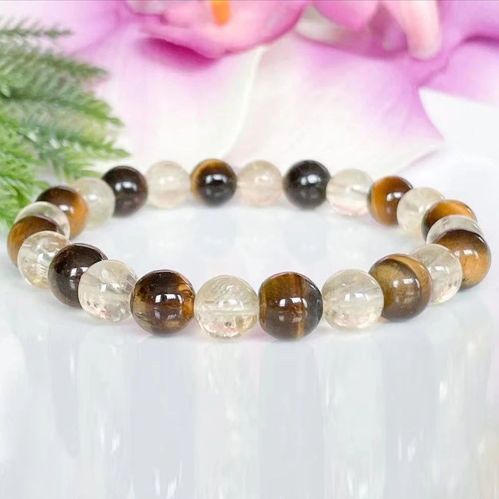 Bracelet "Harmonie Énergétique" en Citrine & Œil de Tigre