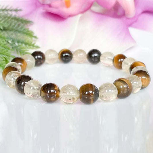 Bracelet "Harmonie Énergétique" en Citrine & Œil de Tigre