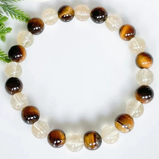 Bracelet "Harmonie Énergétique" en Citrine & Œil de Tigre
