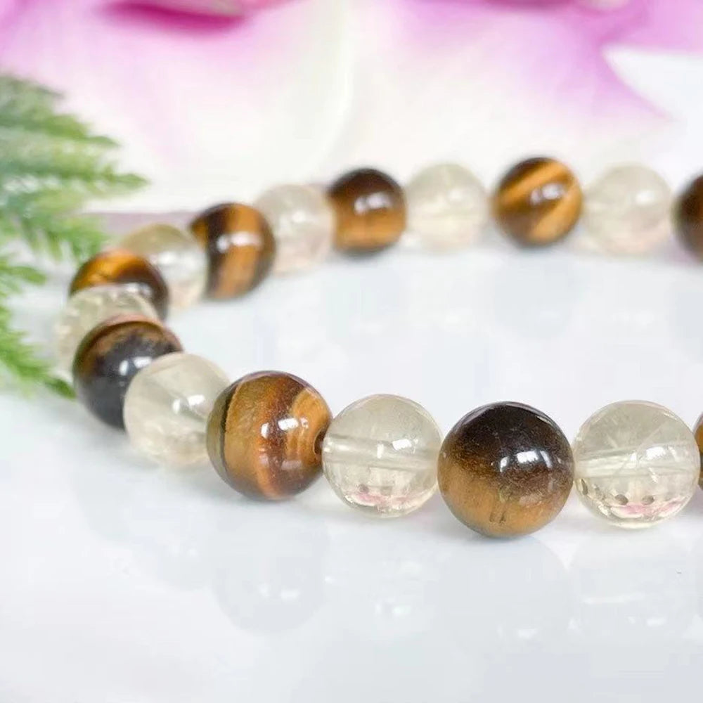 Bracelet "Harmonie Énergétique" en Citrine & Œil de Tigre