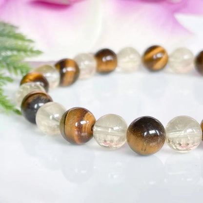 Bracelet "Harmonie Énergétique" en Citrine & Œil de Tigre