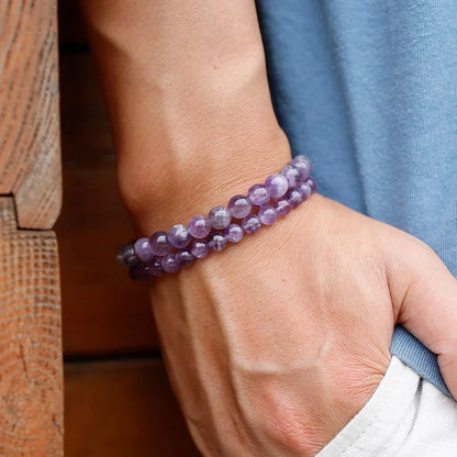 Bracelet "Harmonie & Sérénité" en Améthyste Véritable Certifiée