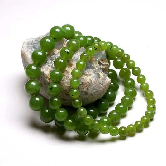 Bracelet "Harmonie & Sérénité" en Jade Néphrite Vert Véritable Certifié