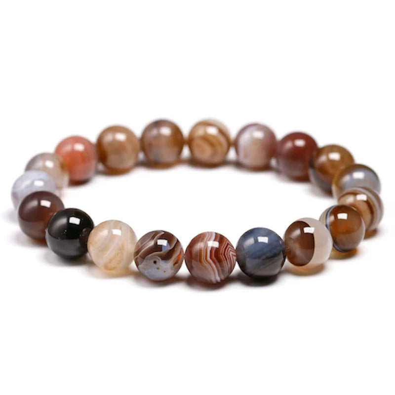 Bracelet "Harmonie Spirituelle" en Agate Véritable Certifiée