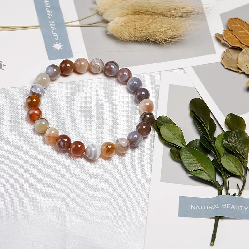 Bracelet "Harmonie Spirituelle" en Agate Véritable Certifiée