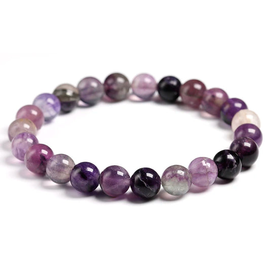 Bracelet "Harmonie Spirituelle" en Fluorite Violette Véritable Certifiée