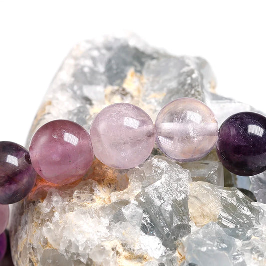 Bracelet "Harmonie Spirituelle" en Fluorite Violette Véritable Certifiée
