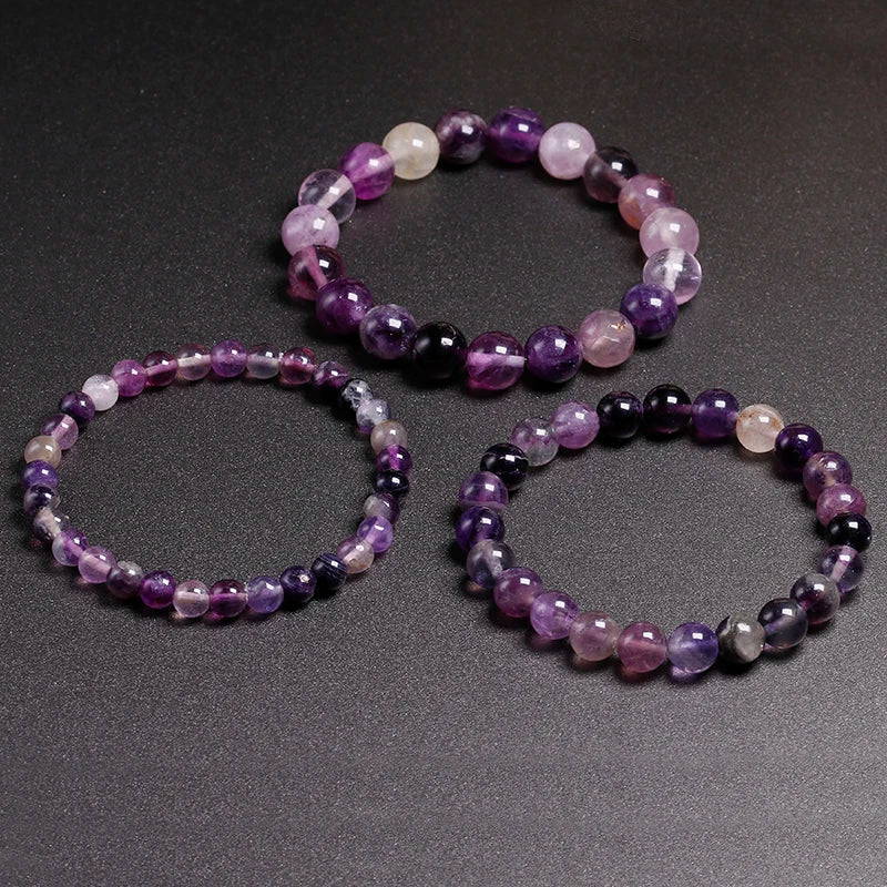 Bracelet "Harmonie Spirituelle" en Fluorite Violette Véritable Certifiée