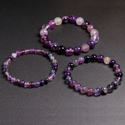 Bracelet "Harmonie Spirituelle" en Fluorite Violette Véritable Certifiée