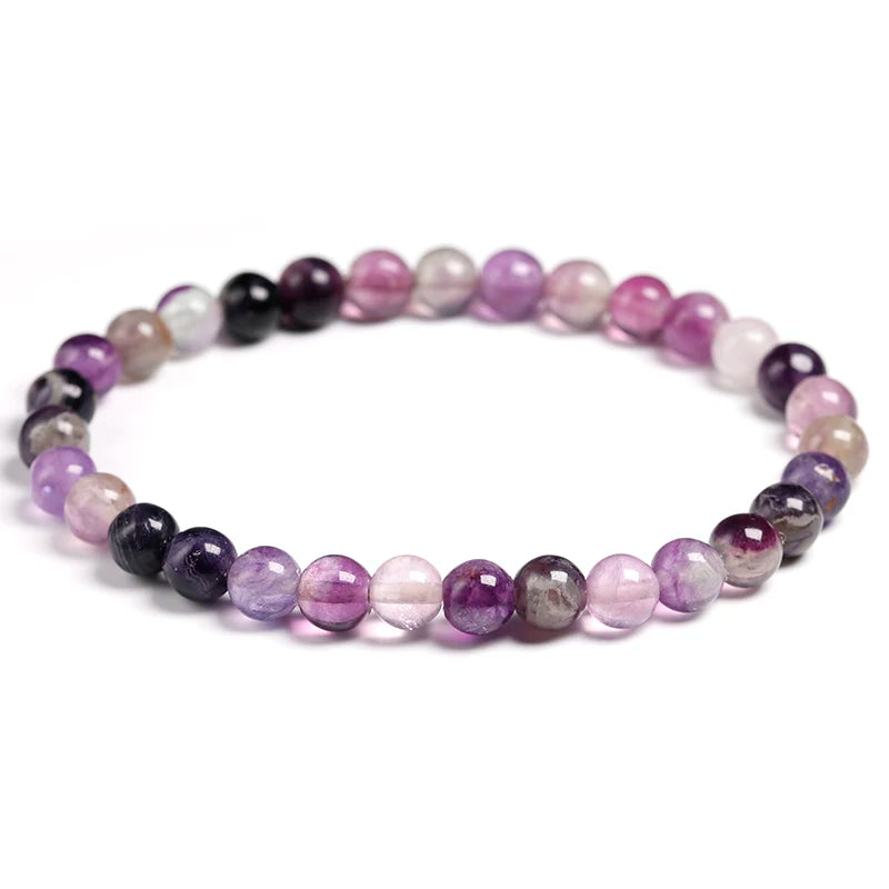 Bracelet "Harmonie Spirituelle" en Fluorite Violette Véritable Certifiée