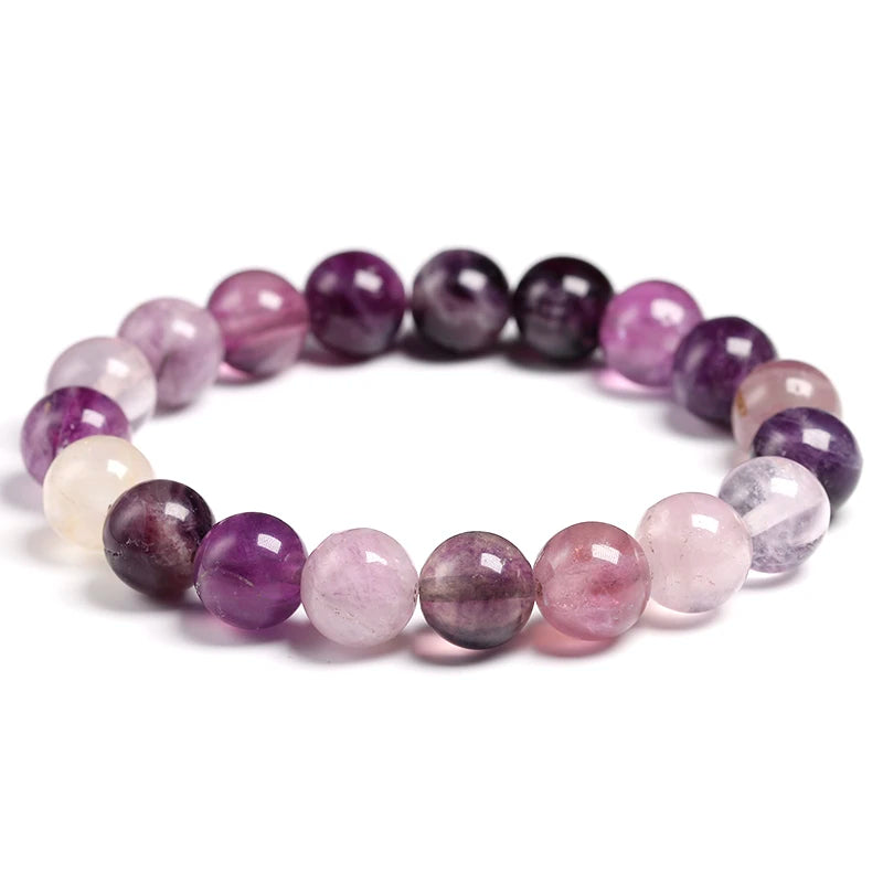 Bracelet "Harmonie Spirituelle" en Fluorite Violette Véritable Certifiée