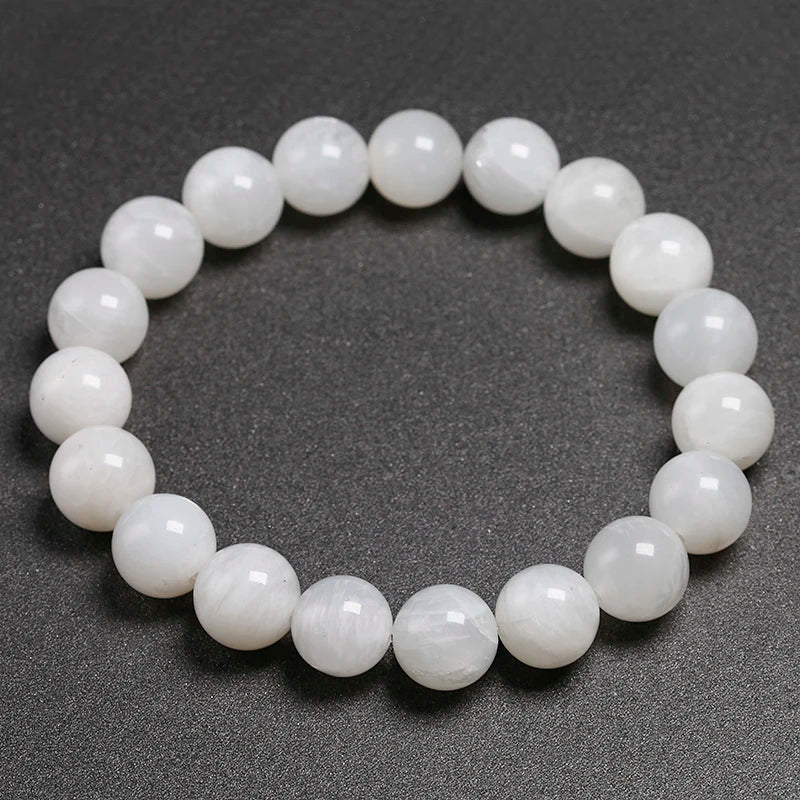 Bracelet "Intuition" en Pierre de Lune (Feldspath) Véritable Certifiée