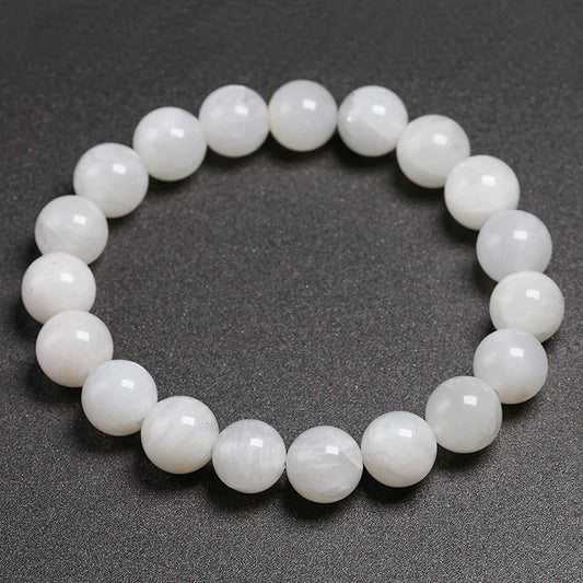 Bracelet "Intuition" en Pierre de Lune (Feldspath) Véritable Certifiée