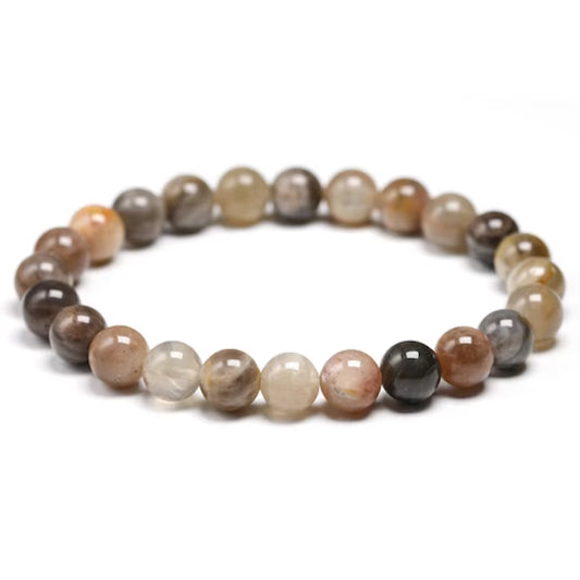 Bracelet "Lumière Spirituelle" en Pierre de Soleil Multicolore (Feldspath) Véritable Certifiée