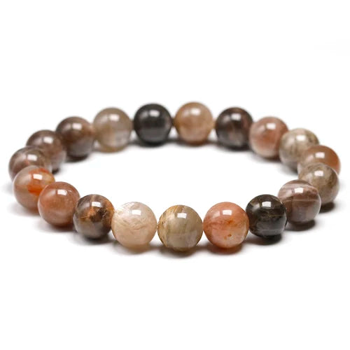 Bracelet "Lumière Spirituelle" en Pierre de Soleil Multicolore (Feldspath) Véritable Certifiée