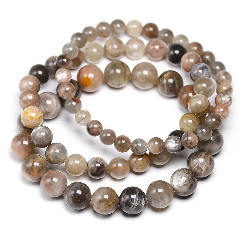 Bracelet "Lumière Spirituelle" en Pierre de Soleil Multicolore (Feldspath) Véritable Certifiée
