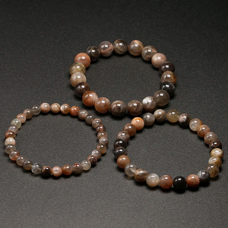 Bracelet "Lumière Spirituelle" en Pierre de Soleil Multicolore (Feldspath) Véritable Certifiée