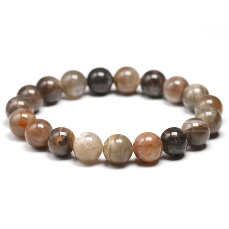 Bracelet "Lumière Spirituelle" en Pierre de Soleil Multicolore (Feldspath) Véritable Certifiée