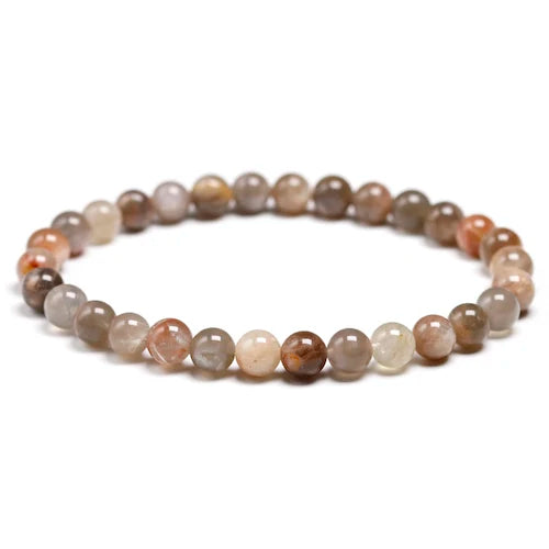 Bracelet "Lumière Spirituelle" en Pierre de Soleil Multicolore (Feldspath) Véritable Certifiée