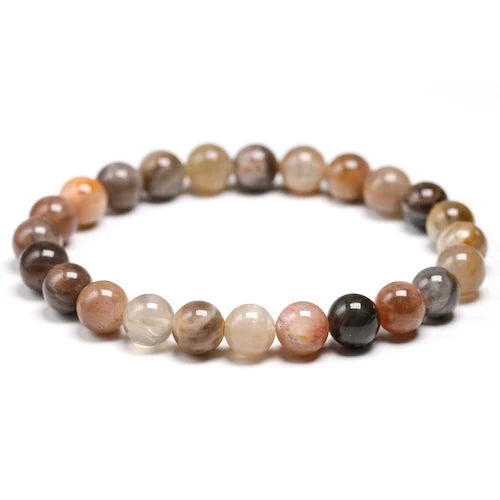 Bracelet "Lumière Spirituelle" en Pierre de Soleil Multicolore (Feldspath) Véritable Certifiée