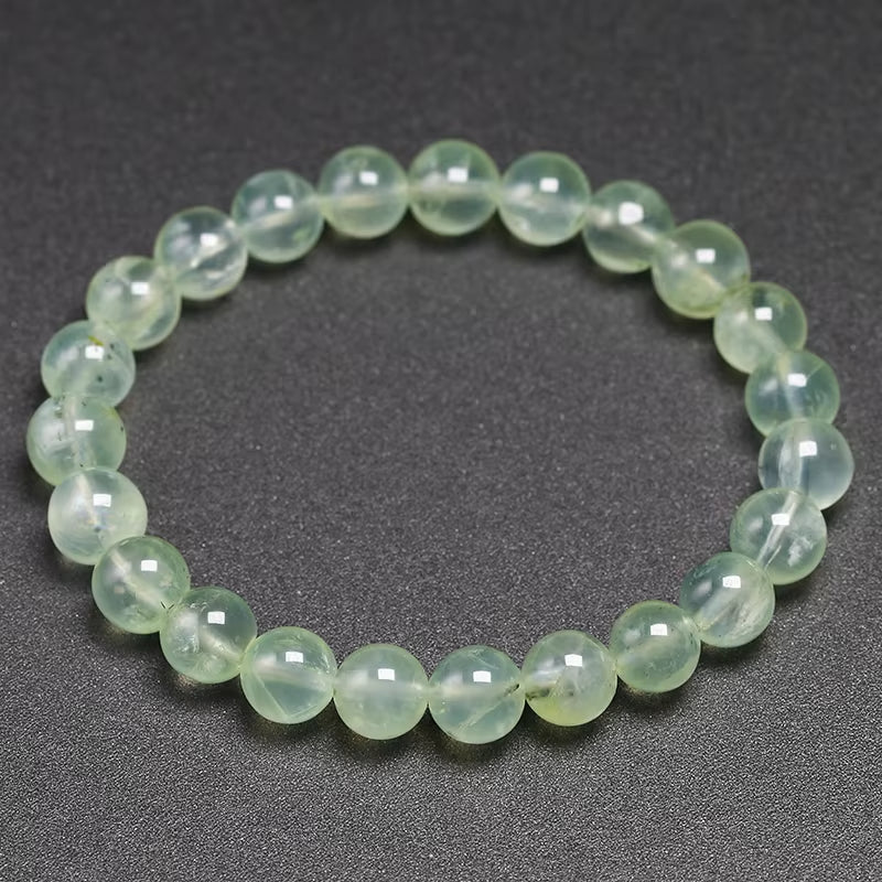 Bracelet "Pierre de Guérison" en Prehnite Véritable Certifiée